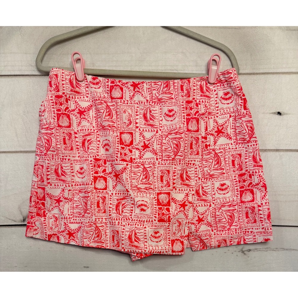 Lilly Pulitzer Pink and White Nautical Print Skort Shorts